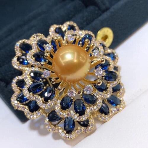 D925 Pearl Brooch Fine Jewelry Gold Filled 11-12mm Fresh Water Gold Pearl Brooch For Women Fine Presents