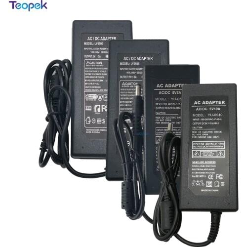 DC 5V 5A 6A 8A 10A Power Supply Adapter Driver Switch EU/US/UK/AU Plug AC 100-240V ToDC 5V For led Strip cctv
