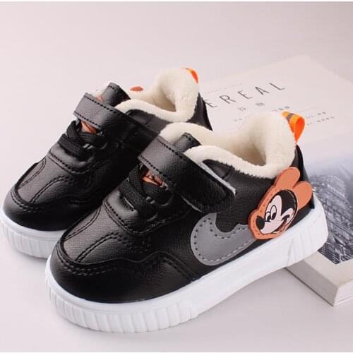Childrens sports shoes autumn new boys Mickey Mouse shoes girls anti-skid white shoes boys parent-child casual shoes toddler