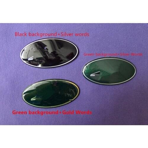 2pcs Oval shape Epoxy metal quality car emblem badge sticker 85x44m Black/Green/Gold color for UK European car LAND ROVER series