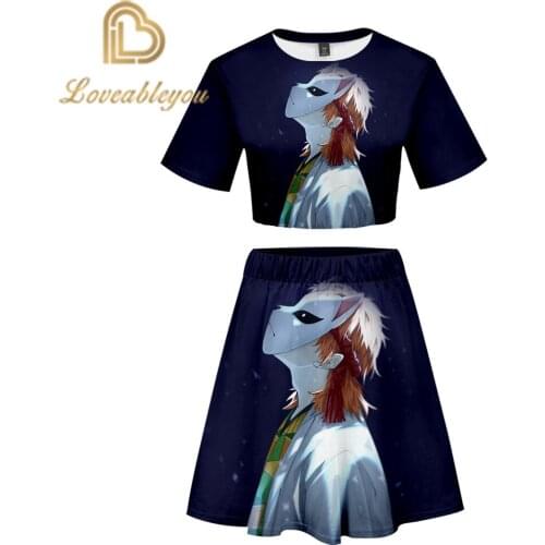 Kimetsu No Yaiba Costume Women Top Shorts Sport Suits Kamado Nezuko Running Manga Demon Slayer Cosplay Girls Short Skirt Set