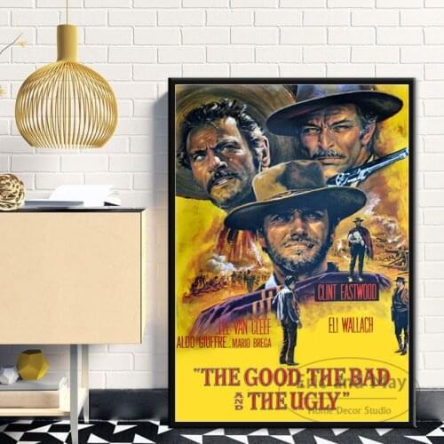 Clint Eastwood A Fistful of Dollars Classic Movie Poster Wall Art Picture Posters and Prints Canvas Painting for Room Home Decor