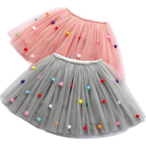 Three-layer Mesh Girls Skirts Spring Summer Autumn and Winter All-match Childrens Tutu Kids Tulle Faldas Girl Princess Skirt