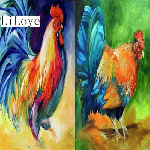 LI LOYE Needlework DIY Diamond Painting cock Cross stitch Handwork 5D Diamond Embroidery Full Square Diamond Mosaic Decor FZ74