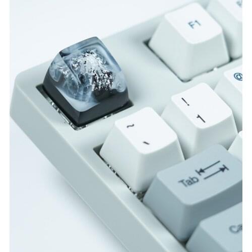 1pc Mechanical Keyboard Personality Keycap SA height Light-transmitting Resin Fuji Mountain Snow Mountain Keycap for Game Keycap