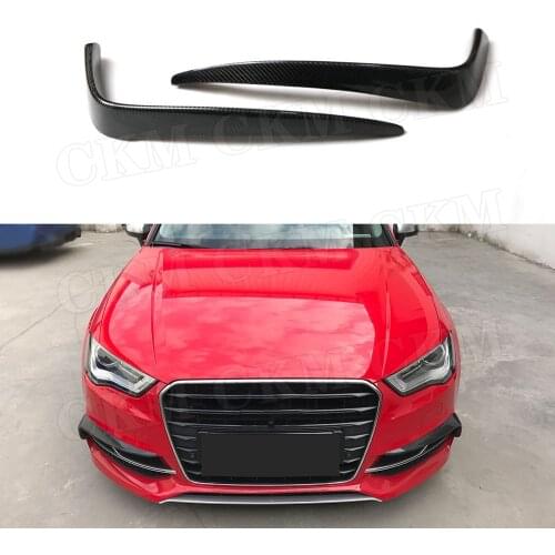 Carbon Fiber/FRP Front Fog Light Eyebrows Cover Trims for Audi A3 S3 Sedan 2013-2016 not Hatchback or Sportback