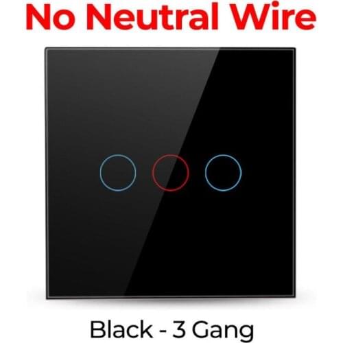 Wall Switch Single Firewire Touch Switch 90-250V Panel Glass European Standard Type 86 Toughened Glass 1/2/3 gang Switch Panel