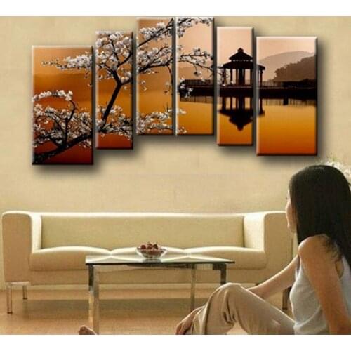 NEW 100% hand-painted wall Landscape painting oil painting high quality High-end fashion home decoration painting WX15120901