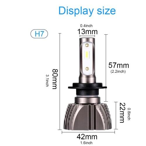 2PCS H7 single lamp car modification LED headlight V12 series CSP chip 60w color temperature 6000K waterproof grade IP68