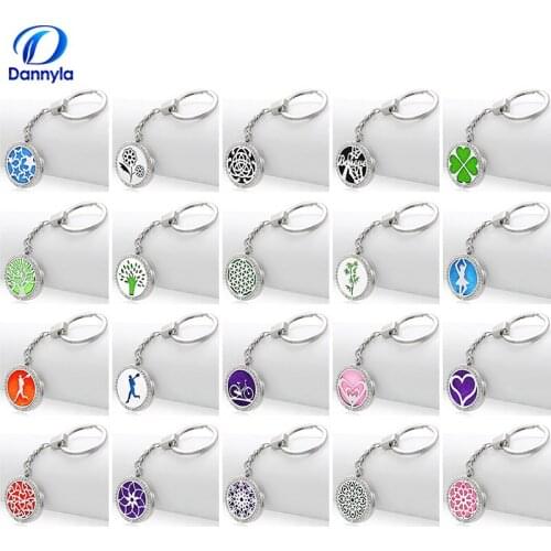 Wholesale And Retail 30mm Crystal Stainless Steel Aromatherapy Locket Keychain AB201-220-Y01