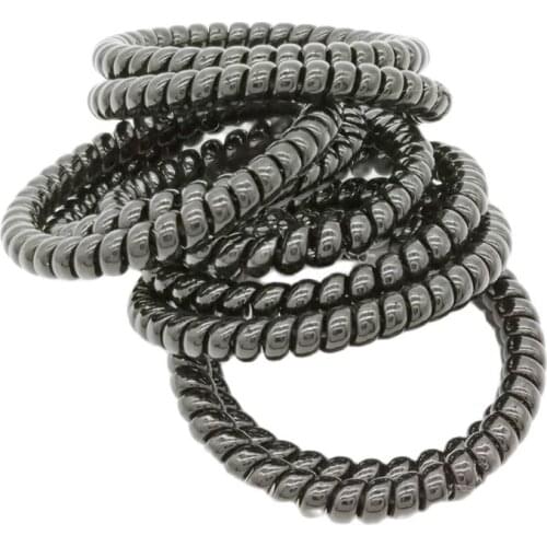 Wholesale 10Pcs Size 4.5CM Elastic Hair Band Black Thin Headwear Plastic Telephone Wire Ties Rubber Hairbands Accessory