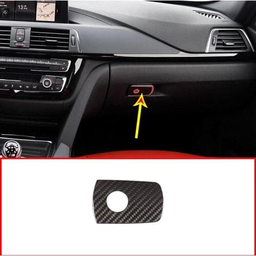 Real Carbon Fiber Passenger Storage Box Decoration Trim For BMW F30 3 Series F80 F82 F83 M3 M4 2014-2018 Accessories