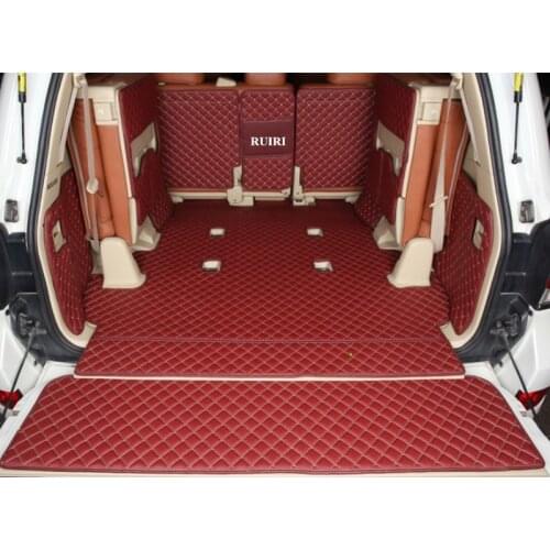 Full set trunk mats + Rear door mat for Toyota Land Cruiser 200 7 seats 2020-2007 waterproof cargo liner boot carpets for LC200