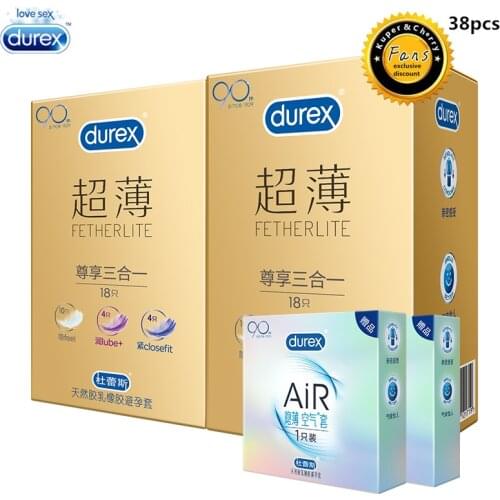 Durex Feherlite 3 in 1 Condom Natural Latex Extra Lubricating Penis Cock Sleeve for Adults Kondom Condoms for Men for Female