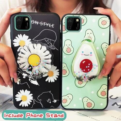 Shockproof drift sand Phone Case For Huawei Y5P/Honor 9S Cute Anti-dust foothold For Woman Kickstand