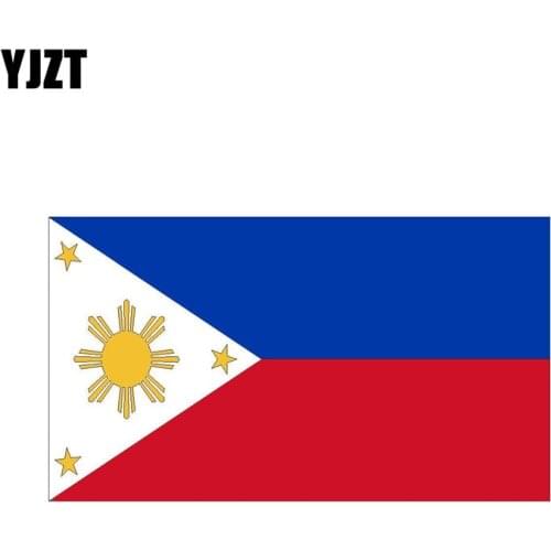 YJZT 13.9CM*7.8CM Reflective Car Sticker Philippines Flag Helmet Decal 6-0756
