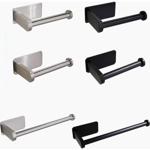 Toilet Paper Holders Self Adhesive Stainless Steel Wall Mount Roll Tissue Bracket Towel Racks Bathroom Kitchen Hardware Fittings