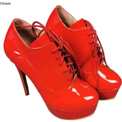 Olomm New Arrival Colorful Women Platform Pumps Sexy Thin High Heels Round Toe Gorgeous 11 Colors Part Shoes Women US Size 5-20