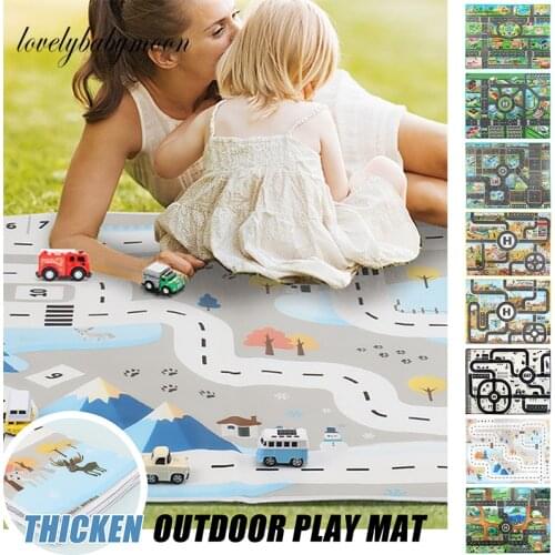 Thicken Road Carpet for Kids Play Mat Children Traffic Map Mats Cartoons City Rug Toy Carpet Baby Playing Waterproof Picnic mat