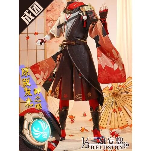 Hot Game Genshin Impact Kaedehara Kazuha Cosplay Costume Amine Costume Custom-made Sizes S-XL 2021 New