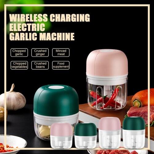Rotary Blade Food Cutter Box 1 Button Auto Vegetable Chili Ginger Chopper Garlic Bean Crusher Meat Mincer Kitchen Food Gadget