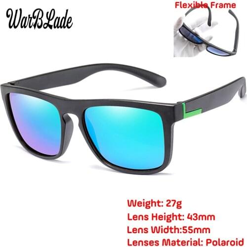 WBL 2018 Men Square Flexible Polarized Sunglasses Women Luxury Brand Driving Goggles Soft Frame UV400 Eyewear Gafas de sol