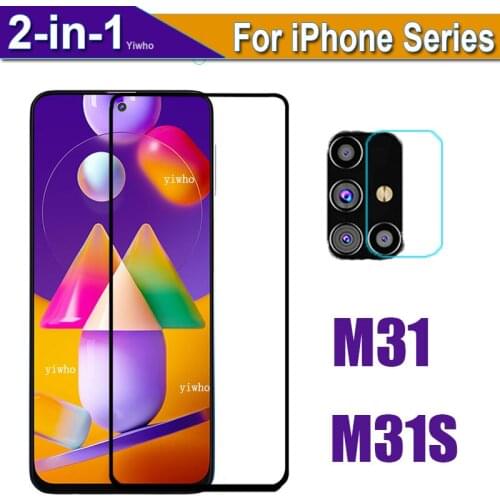 Protective Glass for Samsung M31S Camera Screen Protector On for Samsung Galaxy M31 S M 31 Lens Toughened Front Film HD & Black