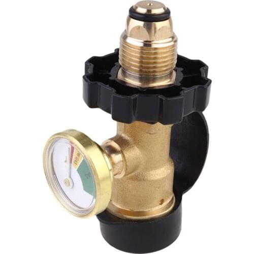 1PC Thread Propane Adapter Connector Gas Pressure Relief Valve Connector Propane Reducing Valve Connector for Home Use (Golden)