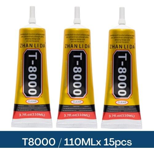 15PCS 110ML Hot Sales Zhanlida T8000 Glue Crystal Ornaments Glass Mobile Phone Other Decorations For Multipurpose Adhesives