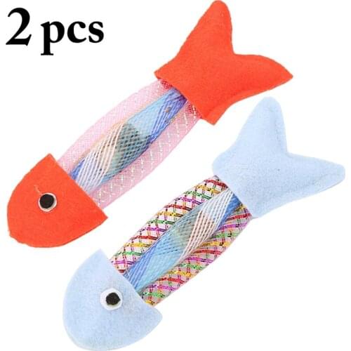2pcs Cat Toy Catnip Toy Lovely Non-woven Fish Shape Cat Chew Toy Cat Interactive Toy Funny Cats Toy Pet Supplies