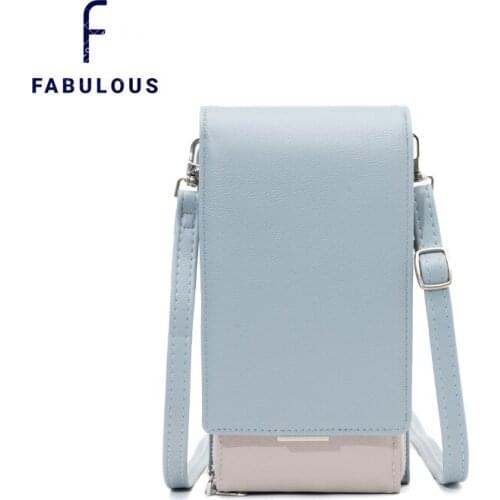 2021 Functional And Style Cell Phone Wallet Bag Women Sling Bags Casual Plain Pu Leather Mini Phone Pouch Female Bags