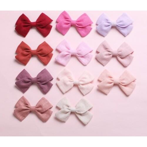 4 pcs/lot , Baby Girls Sailor Bow Nylon headbands or hair clips, Cotton linen fabric bow Clips Hairpins, Infant Hair Accessory