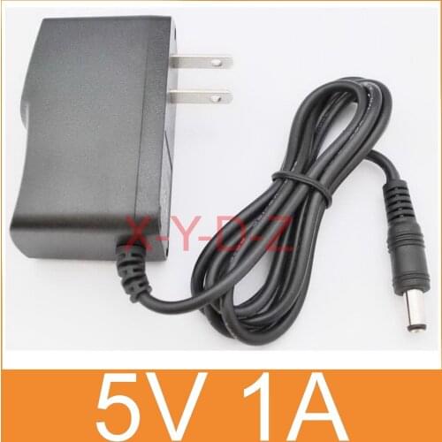 500PCS High quality AC 100V-240V Converter Switching power adapter DC 5V 1A 1000mA Supply US Plug DC 5.5mm x 2.1mm