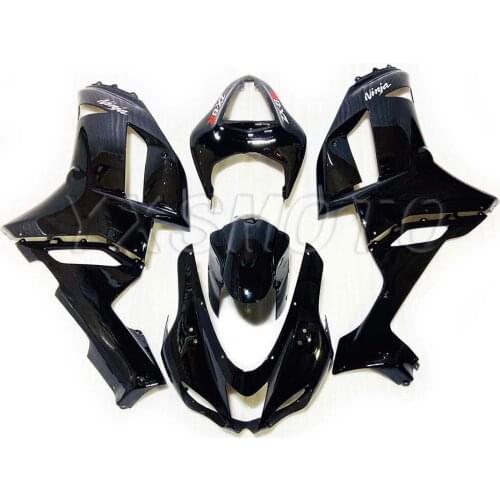 Brand new mechanical injection fairing kit for kawasaki ZX-6R 636 2007 2008 pure black zx6r 636 07 08