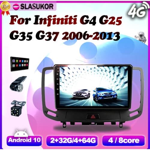 6+128G Android 10 For Infiniti G4 G25 G35 G37 2006-2013 Car Radio Multimedia Video Player Navigation GPS DVD Wifi No 2din 2 din
