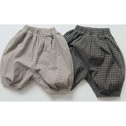 Japan Korean Style Summer Toddler Baby Girls Boys Pant Kids Casual Pant Childrens Clothing Lattice Linen Cotton Shorts