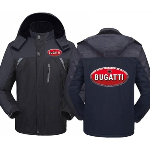 Bugatti Logo 2021 New Sweatshirts Double Zipper Jacket Pocket Zipper Hoodie Men Cotton Jacket Coat Outerwear Windbreaker