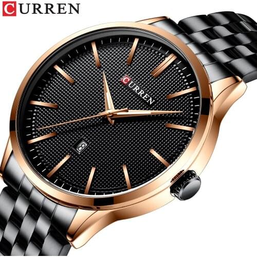 Watch Man New CURREN Brand Watches Fashion Business Wristwatch with Auto Date Stainless Steel Clock Mens Casual Style Reloj