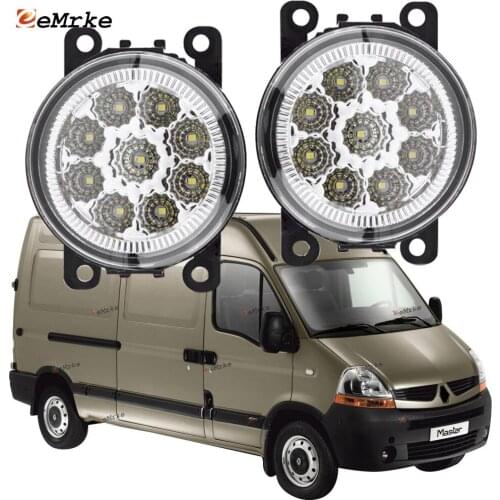 EEMRKE 2-PCS Car-Styling for Renault Master II FL 10/2006 2007 2008 2009 2010 9-Pieces Led Fog Lights H11 12V Fog Head Lamp