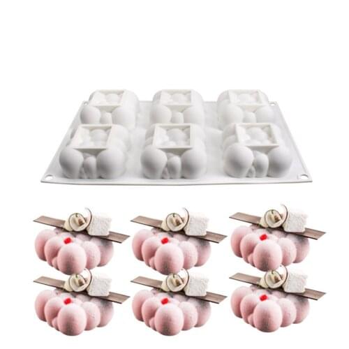 6 Cavity Square Clouds Shape Silicone Mold 3D Cloud Cake Mold Silicone Mousse Moulds Mousse Dessert Mold Cake Decoration Mould