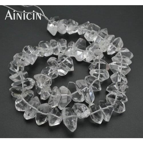 Faceted Transparency Double Cone Pointed Rock Crystal Natural Semi-precious Stone Strand Loose Beads 5 Strand/lot