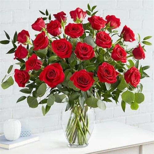 Full Round Drill 5D Diamond Painting Cross Stitch Red Rose Flowers DIY Rhinestone Diamond Embroidery Mosaic Home Decor Gifts