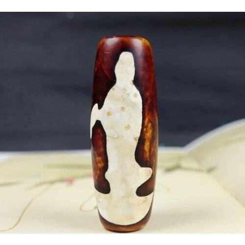 Collection China Tibet Old Agate Guanyin Dzi Amulet