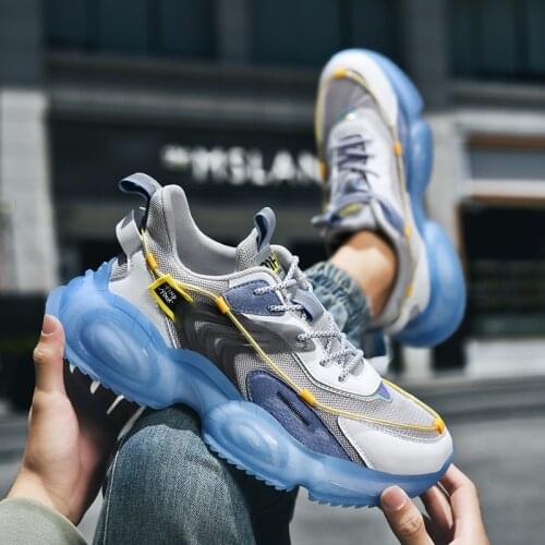 New Chunky Luxury Men Sneakers Thick Bottom Running Shoes Teens Trendy Anti-Slip Footwear Reflective Outdoor Jogging Zapatillas