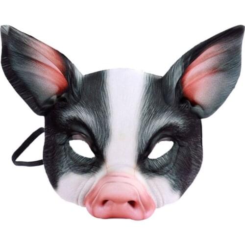 Halloween Unisex 3D Tiger Pig Animal Half Face Eye Mask Festival Masquerade Party Fancy Cosplay Costume Decoration