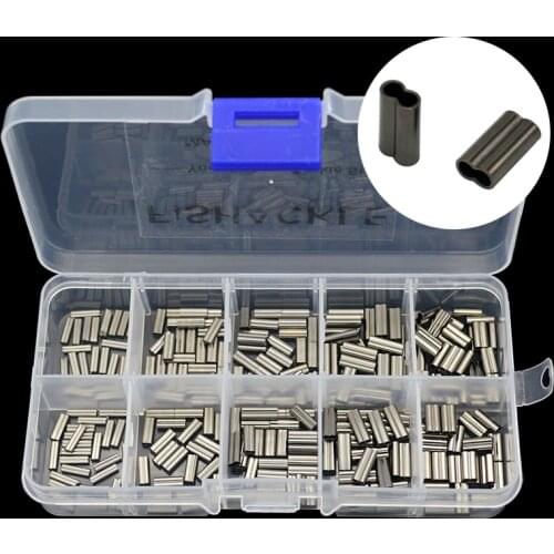 Copper Fishing Crimp Sleeves 250pcs/set Double Round Fishing Line Crimping Tube Wire Crimp Connector Accessories 1.0-1.8mm