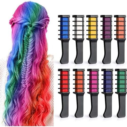 6 Colors Disposable Personal Use Hair Chalk Color Comb Dye Kits Temporary party Cosplay Salon Hair Coloring Hair Care