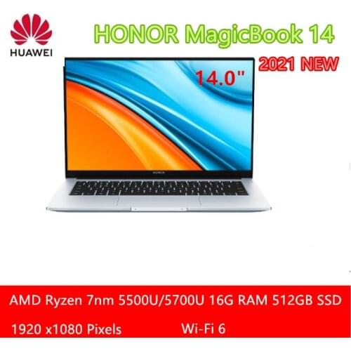 HONOR MagicBook 14 2021 Notebook Laptop 14inch AMD Ryzen 5 5500U/5700U 16G RAM 512GB PCI SSD IPS Full Screen