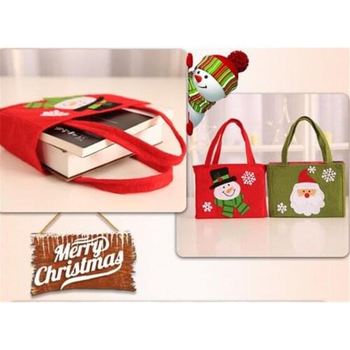 New 100pcs Cute Santa Claus Snowman Candy Gift Bags Cookie Packaging Bags Party Handbag Merry Christmas Storage Package