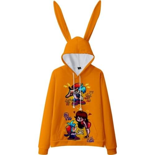 New Sweatshirts Friday Night Funkin 3D Digital Printing Fashion Hoodies boys girls Bunny Ears leisure Sweatshirt Casual Pullover